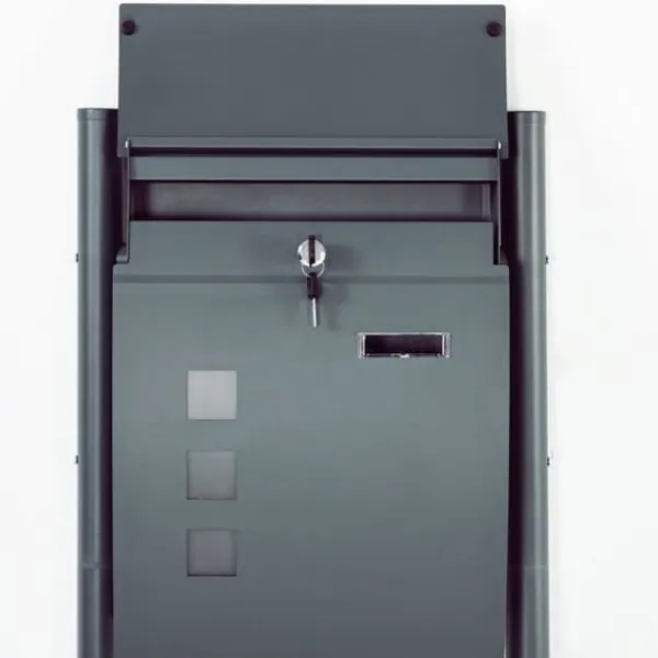 New Postkasse med stativ og avisrum, 44x15x114 cm, antracit Postkasser & Brevindkast
