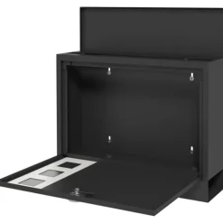 Postkasse, Metal, 36,5x11,5x29 cm, Sort Postkasser & Brevindkast