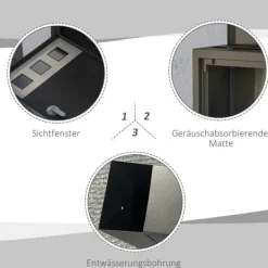 Postkasse, Metal, 36,5x11,5x29 cm, Sort Postkasser & Brevindkast