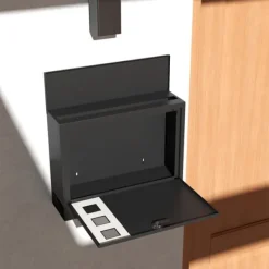 Postkasse, Metal, 36,5x11,5x29 cm, Sort Postkasser & Brevindkast