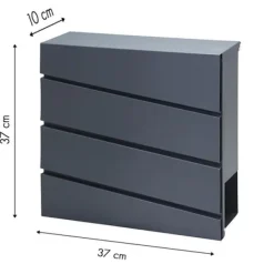 Viking Choice Postkasser & Brevindkast^Postkasse rustfrit stål antracit - 37x37x10 cm - med avisrum