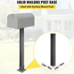 Postkasser & Brevindkast^Postkasse Stander, 109,5 cm Høj, 12,5x12,5 cm Base, Sort, Stål