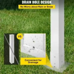 Discount Postkasse Stander, 109,5 cm Højde, 12,5x12,5 cm Base, Hvid, Stål Postkasser & Brevindkast