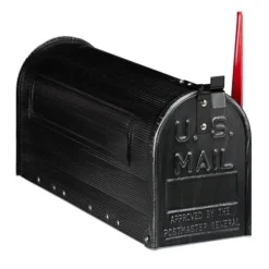 Postkasser & Brevindkast^Postkasse, Vintage US-stil, 22x16x48 cm, Sort