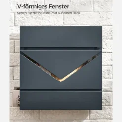 Hot Postkasse, 37x10,5x37 cm, Antracit Postkasser & Brevindkast