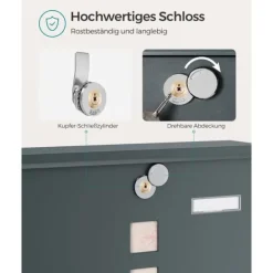 Sale Postkasse, 11x37x37 cm, Antracit Postkasser & Brevindkast