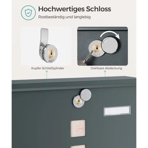 Sale Postkasse, 11x37x37 cm, Antracit Postkasser & Brevindkast
