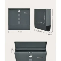 Sale Postkasse, 11x37x37 cm, Antracit Postkasser & Brevindkast