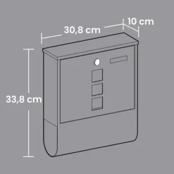 Postkasser & Brevindkast^Postkasse, 11x37x37 cm, Antracit