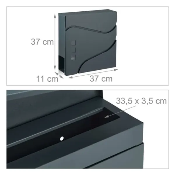 Discount Postkasse, 37x37x11 cm, Grå Postkasser & Brevindkast