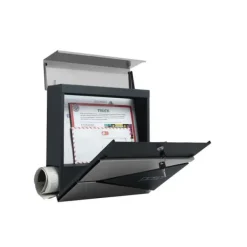 Postkasser & Brevindkast^Postkasse, 37x10,5x36 cm, sølv