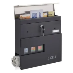 Postkasse, 37x37x11 cm, Sort Postkasser & Brevindkast