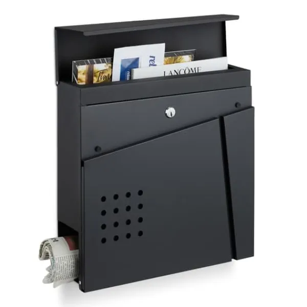 Postkasser & Brevindkast^Postkasse, 37x37x11 cm, Sort