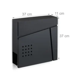 Postkasser & Brevindkast^Postkasse, 37x37x11 cm, Sort