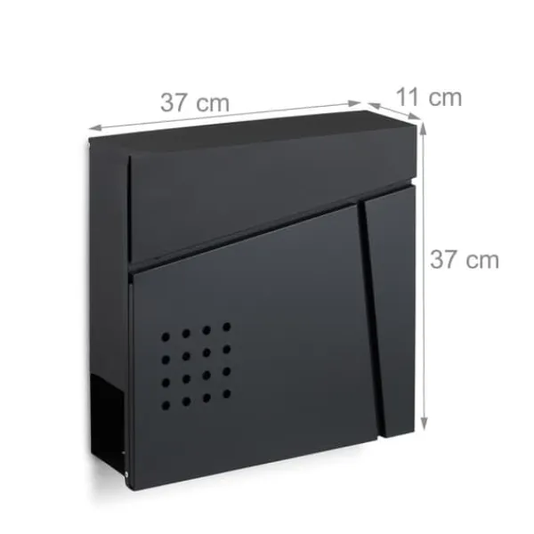 Postkasser & Brevindkast^Postkasse, 37x37x11 cm, Sort