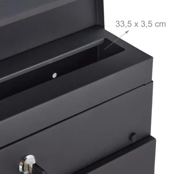 Postkasse, 37x37x11 cm, Sort Postkasser & Brevindkast