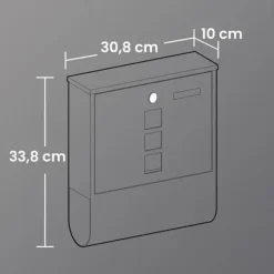 Discount Postkasse, 10x30,8x33,8 cm, Sort Postkasser & Brevindkast