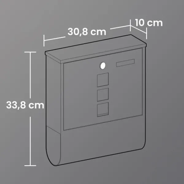 Discount Postkasse, 10x30,8x33,8 cm, Sort Postkasser & Brevindkast