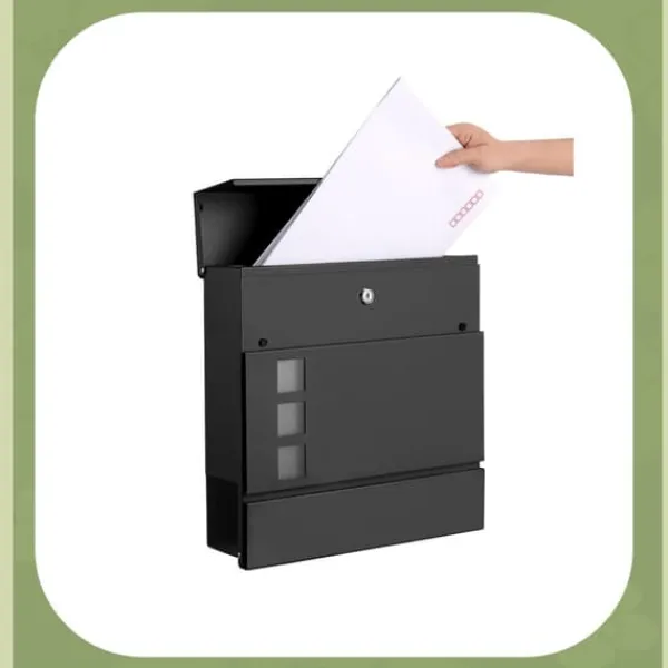 Hot Postkasse, 37x10,5x37 cm, Sort Postkasser & Brevindkast