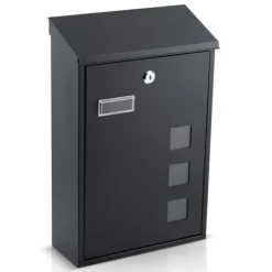 Sale Postkasse 39x25,5x12 cm sort HM-864 Postkasser & Brevindkast
