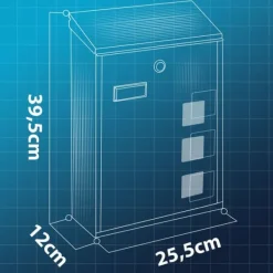 Sale Postkasse 39x25,5x12 cm sort HM-864 Postkasser & Brevindkast