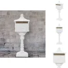 Postkasser & Brevindkast^Postkasser - Living postkasse med piedestal aluminium vintagestil rustbestandig hvid