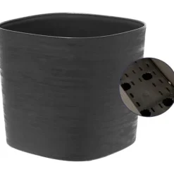 Krukker & Plantebeholdere^Potte med vandreserve - GARDEN ID Respect - Sort-Ant 20 x 20 cm - 100% husholdningsaffald - 100% genanvendelig - Struktureret overflade.