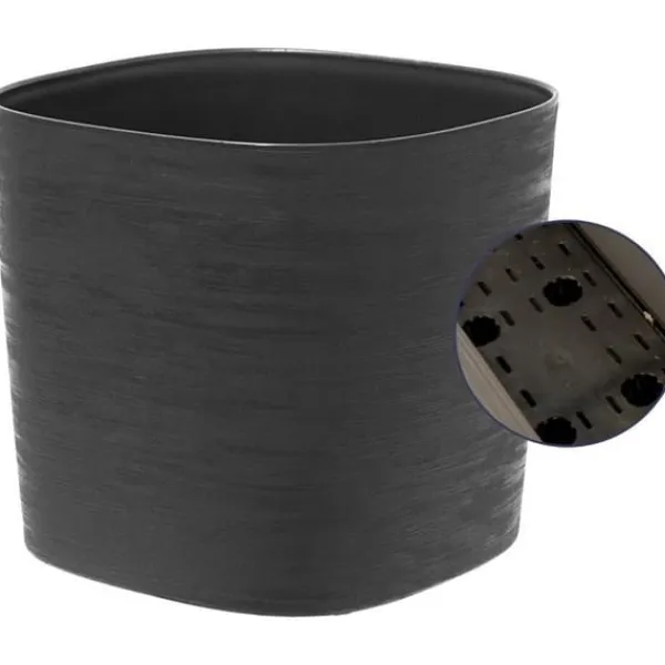 Krukker & Plantebeholdere^Potte med vandreserve - GARDEN ID Respect - Sort-Ant 20 x 20 cm - 100% husholdningsaffald - 100% genanvendelig - Struktureret overflade.