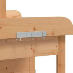 Best Pottebænk med skab i massivt grantræ | Størrelse: 110,5x45x124,5 cm | Farve: Brun Plantningsbænke