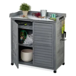 Plantningsbænke^Pottebord, 92x90x45 cm, Brun