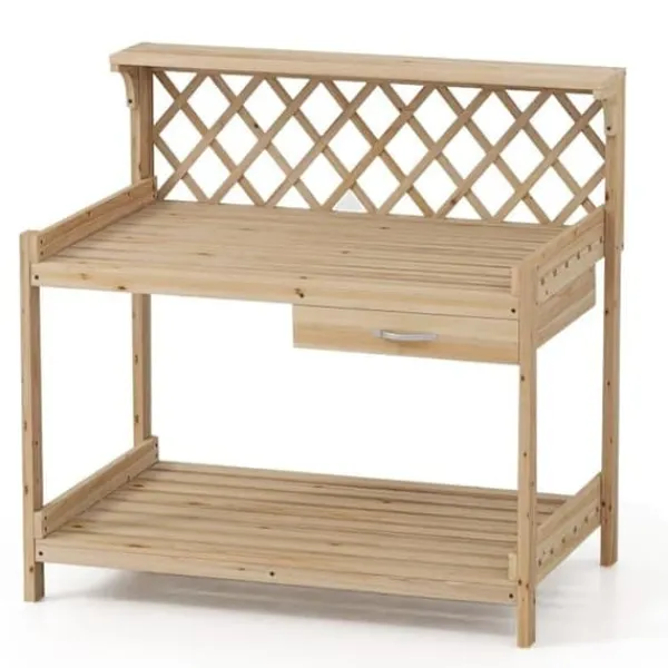 Discount Pottebord, 90x59x88 cm, Naturlig Plantningsbænke