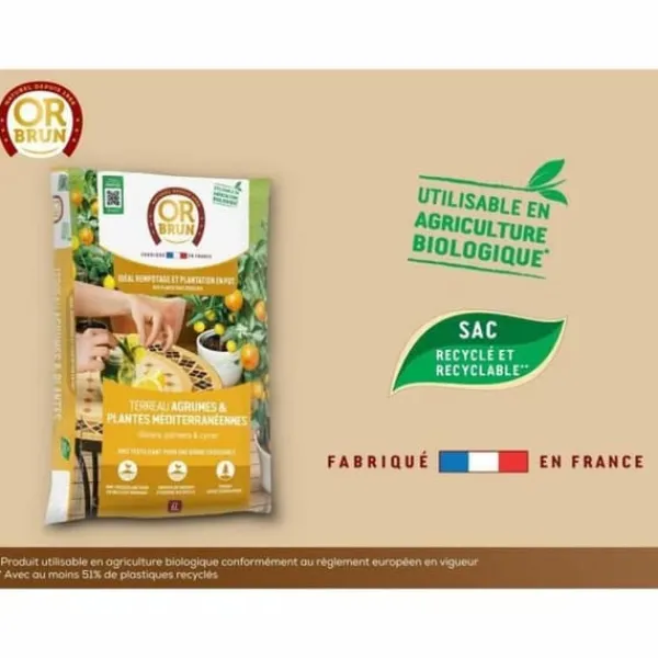 Jord & Sand^Potting compost OR BRUN 6 L Citrus