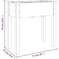Plantningsbænke^Praktisk plantekasse i massivt fyrretræ med foring | Størrelse: 71x37x76 cm | Farve: Grå