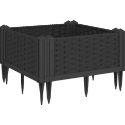 Krukker & Plantebeholdere^Praktisk plantekasse med spyd - Slidstærkt polypropylene | Farve: Sort | Størrelse: 42,5x42,5x28,5 cm