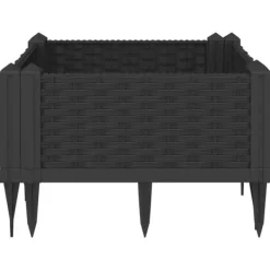 Krukker & Plantebeholdere^Praktisk plantekasse med spyd - Slidstærkt polypropylene | Farve: Sort | Størrelse: 42,5x42,5x28,5 cm