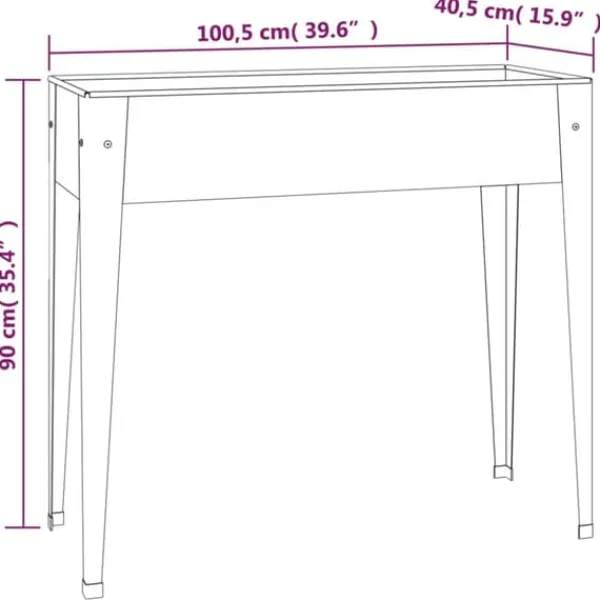 Krukker & Plantebeholdere^Praktiske plantekasser i galvaniseret stål - 2 stk. | Farve: Stål | Størrelse: 120x80x80 cm
