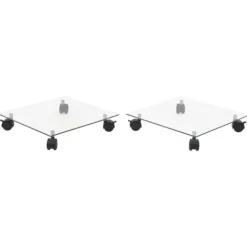 Hot Praktiske plantevogne 2 stk. | Hærdet glas 35x35 cm | Firkantet design | 360° drejehjul Plantestativer