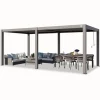 Buer, Spalier, Lysthuse Uden Tag^PRIMEYARD Pergola 3x6 m aluminiumsstolper med lameltag lavet af aluminium grå
