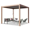 Sale PRIMEYARD Pergola 3x3 m aluminiumsstolper i træ-look med lameltag lavet af stål Buer, Spalier, Lysthuse Uden Tag