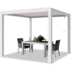 Buer, Spalier, Lysthuse Uden Tag^PRIMEYARD Pergola 3x3 m hvide aluminiumsstolper med lameltag lavet af aluminium