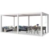 Buer, Spalier, Lysthuse Uden Tag^PRIMEYARD Pergola 3x6 m hvide aluminiumsstolper med lameltag lavet af aluminium