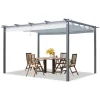 Outlet PRIMEYARD Pergola 3x4 m med skydetag stålkonstruktion grå Buer, Spalier, Lysthuse Uden Tag
