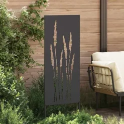 Buer, Spalier, Lysthuse Uden Tag^Privatlivsskærm i blomstret sort stål - Haveafskærmning | Størrelse: 50 x 140 cm
