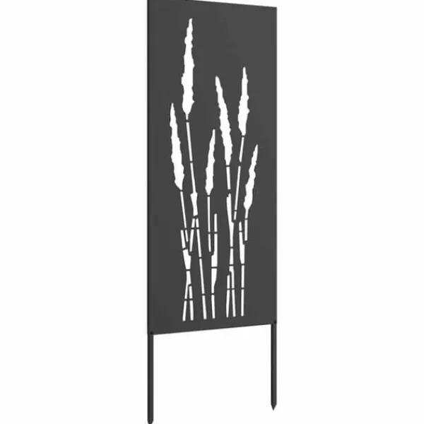 Buer, Spalier, Lysthuse Uden Tag^Privatlivsskærm i blomstret sort stål - Haveafskærmning | Størrelse: 50 x 140 cm
