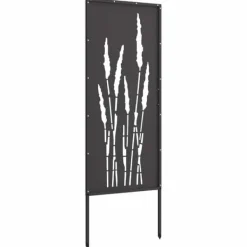 Buer, Spalier, Lysthuse Uden Tag^Privatlivsskærm i blomstret sort stål - Haveafskærmning | Størrelse: 50 x 140 cm