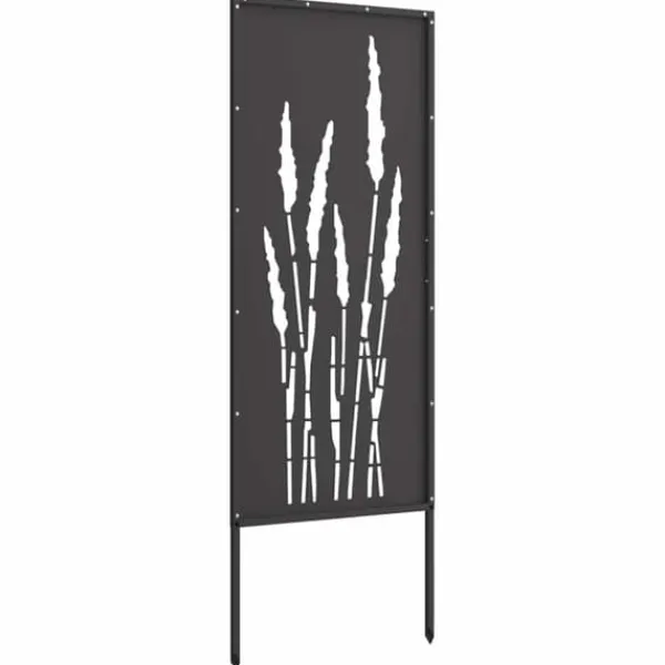Buer, Spalier, Lysthuse Uden Tag^Privatlivsskærm i blomstret sort stål - Haveafskærmning | Størrelse: 50 x 140 cm