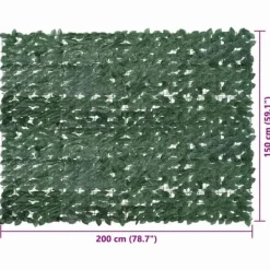 Online Privatlivsskærm med mørkegrønne blade - Altanafskærmning | Størrelse: 200x150 cm Buer, Spalier, Lysthuse Uden Tag