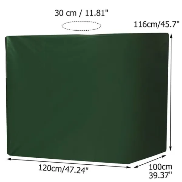 Online PROFESSIONAL IBC Tank Cover 1000L - Grønt vandtæt beskyttelsesdæksel med UV-beskyttelse (210D sølvbelagt Oxford-stof) Regntønder