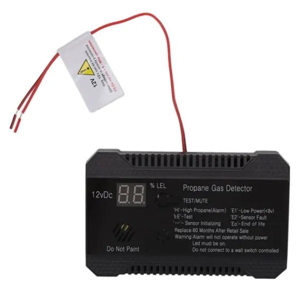 Lækagedetektorer^Propangasdetektor til autocampere med høj 85dB alarmlyd - UL-certificeret sensor (sort)