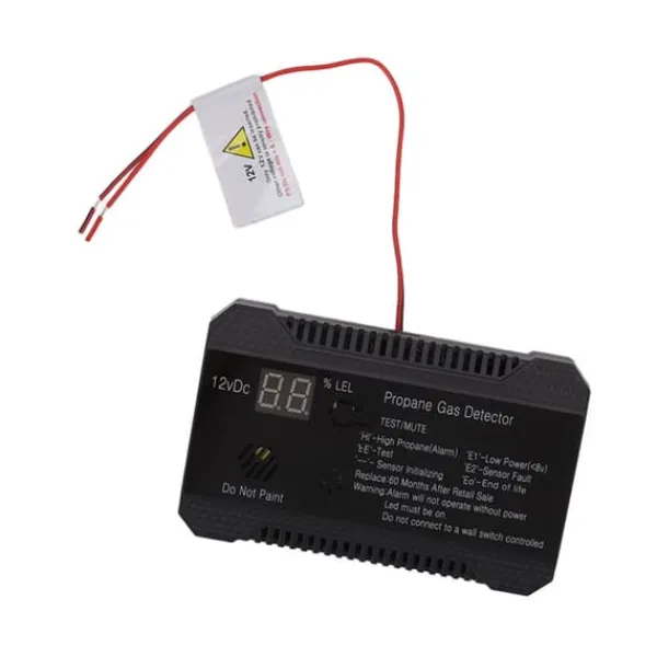 Lækagedetektorer^Propangasdetektor til autocampere med høj 85dB alarmlyd - UL-certificeret sensor (sort)